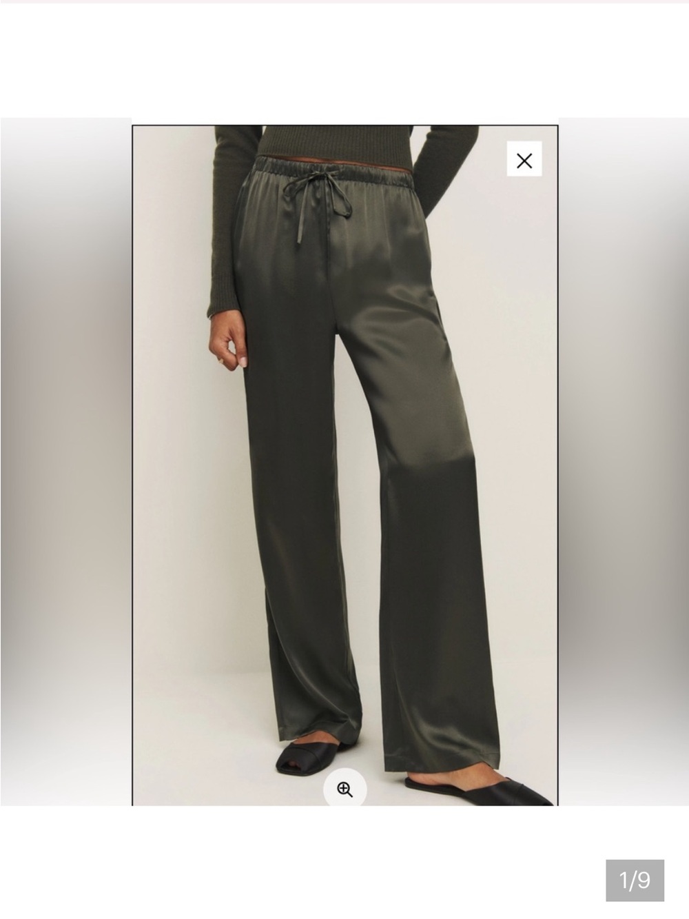 Reformation Petite Olina Pant Olive Green Size XSP